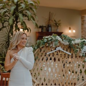 White bridal dress rehearsal or shower